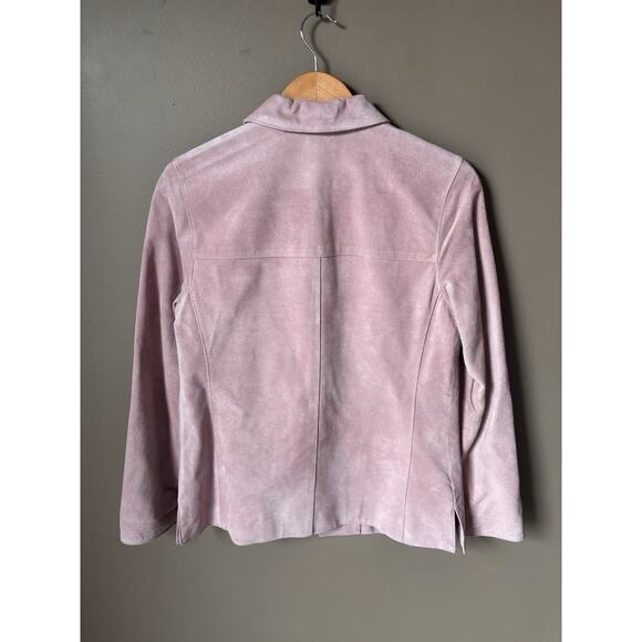 Vintage Blush Pink 100% Suede Leather Jacket Patina Small - Picture 3 of 13